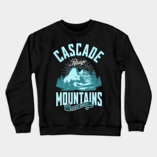 Cascade Mountains Graphic, North Cascades Hiking, Camping Lover Gift, Vacation Holiday Forest for him her woman Crewneck Sweatshirt